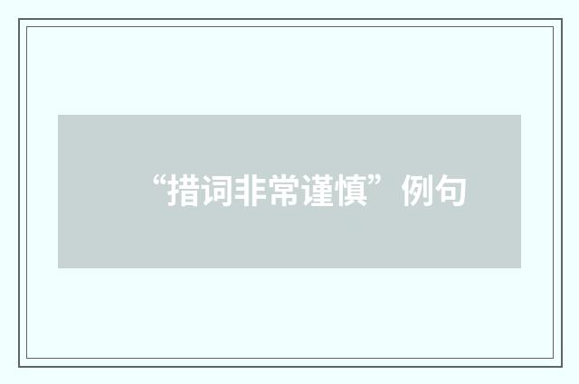 “措词非常谨慎”例句