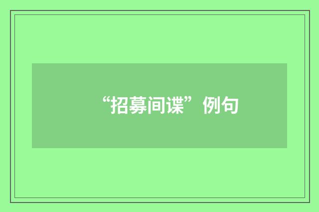 “招募间谍”例句