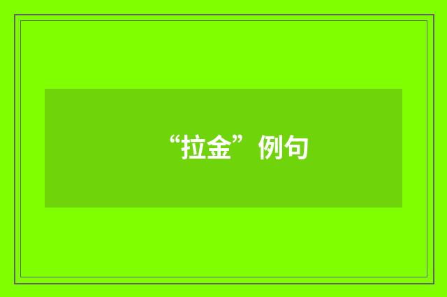 “拉金”例句