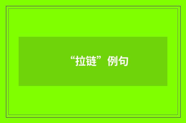 “拉链”例句