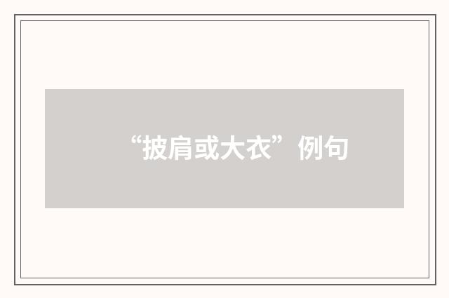 “披肩或大衣”例句