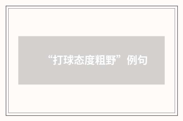 “打球态度粗野”例句