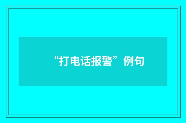 “打电话报警”例句