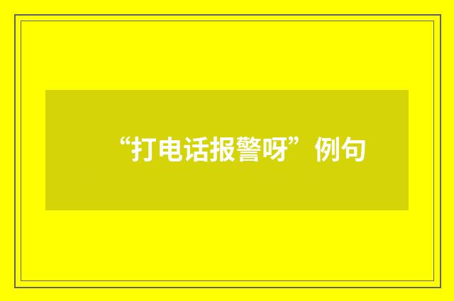 “打电话报警呀”例句