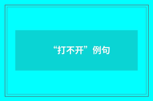 “打不开”例句