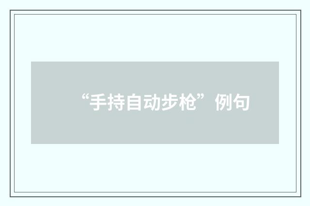 “手持自动步枪”例句