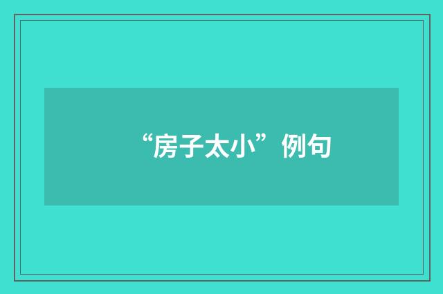 “房子太小”例句