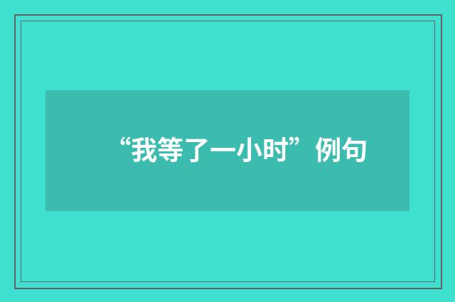 “我等了一小时”例句