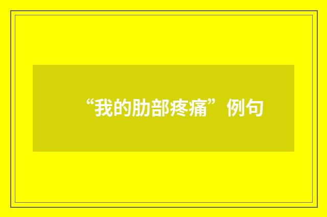 “我的肋部疼痛”例句