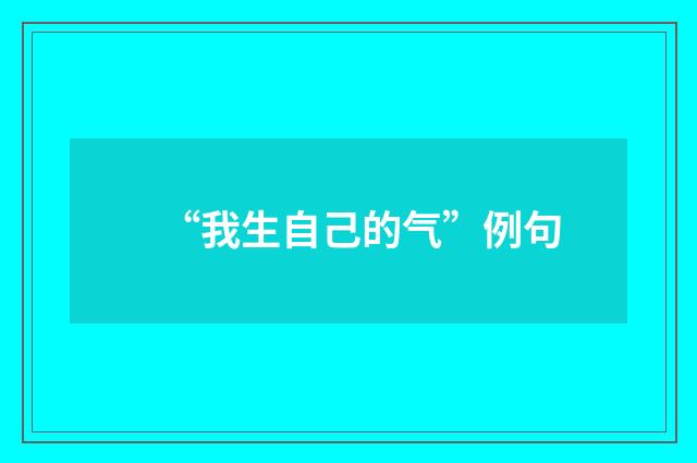 “我生自己的气”例句