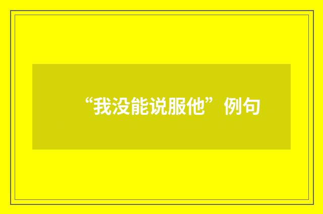 “我没能说服他”例句