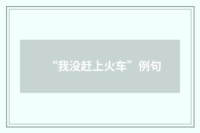 “我没赶上火车”例句