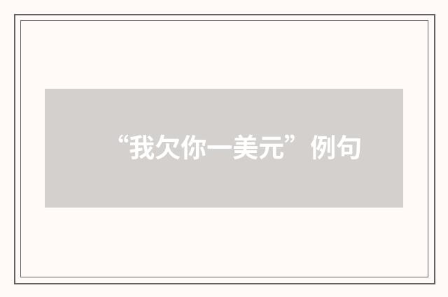 “我欠你一美元”例句