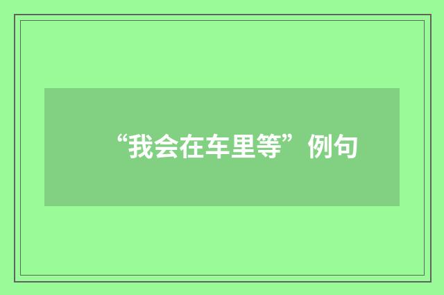 “我会在车里等”例句