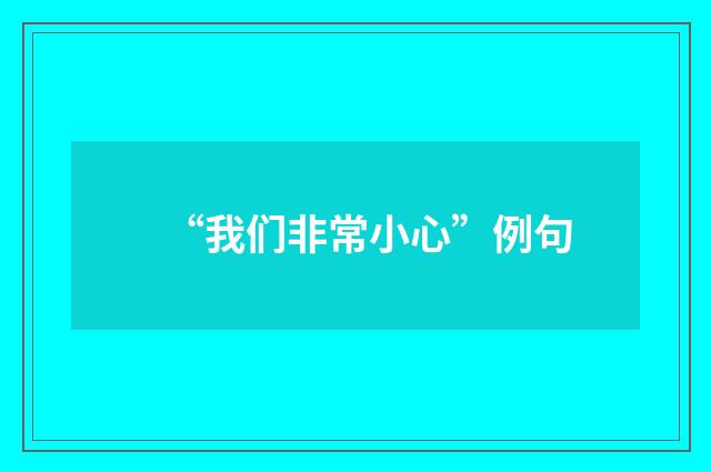 “我们非常小心”例句