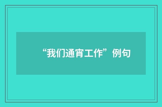 “我们通宵工作”例句