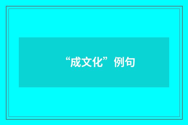 “成文化”例句
