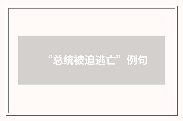 “总统被迫逃亡”例句