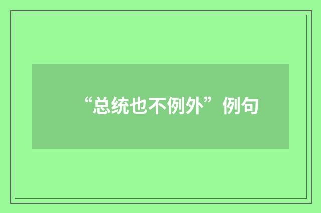 “总统也不例外”例句