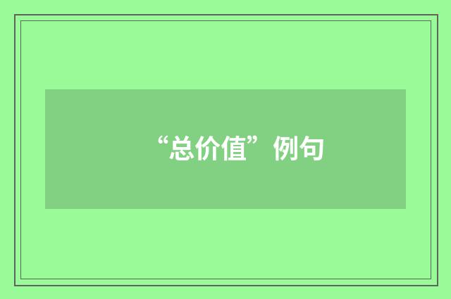 “总价值”例句