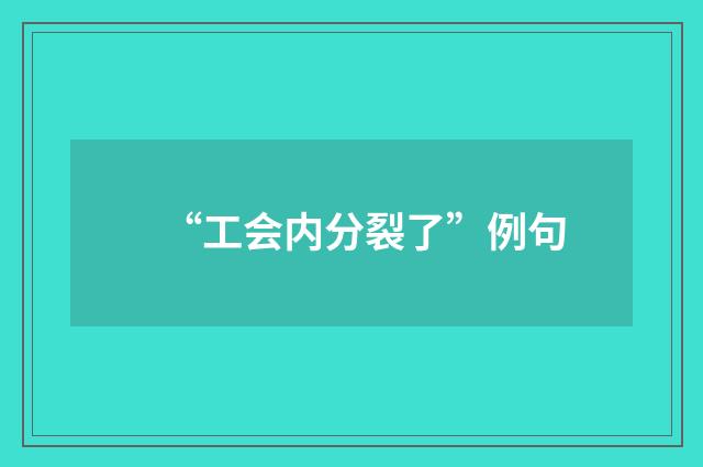 “工会内分裂了”例句