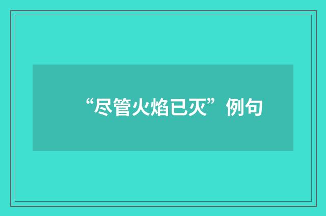 “尽管火焰已灭”例句