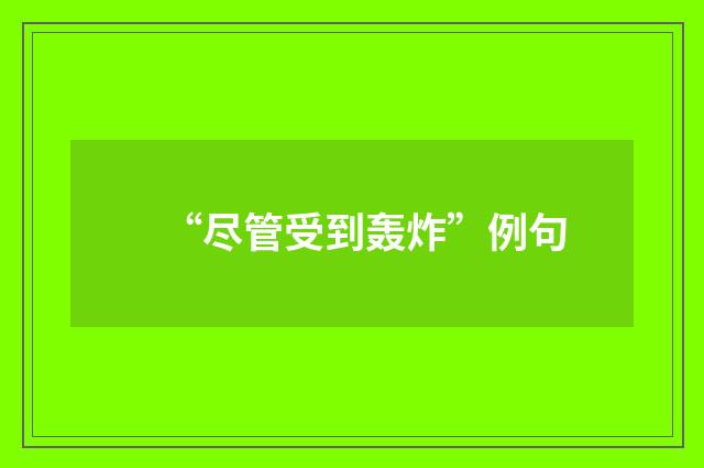 “尽管受到轰炸”例句