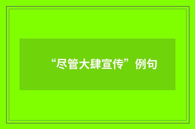 “尽管大肆宣传”例句