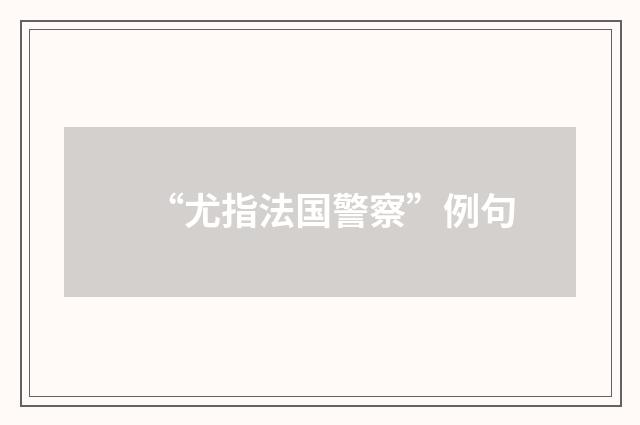 “尤指法国警察”例句