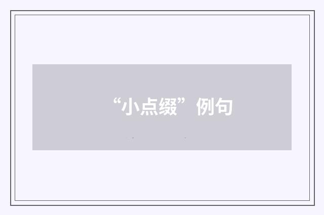 “小点缀”例句