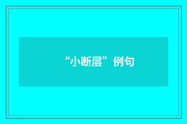 “小断层”例句
