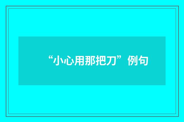 “小心用那把刀”例句