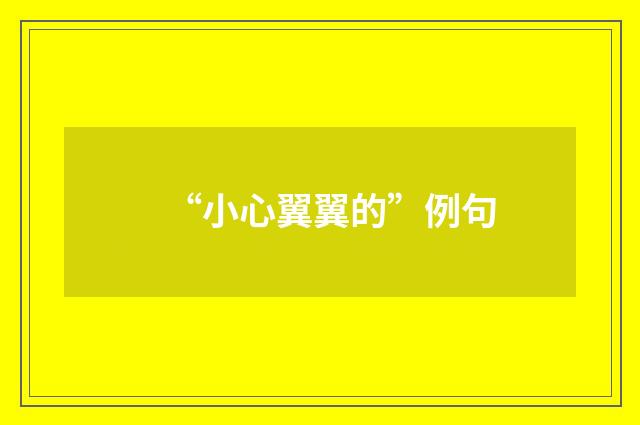 “小心翼翼的”例句