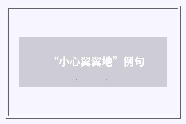 “小心翼翼地”例句