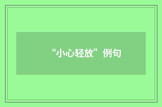 “小心轻放”例句