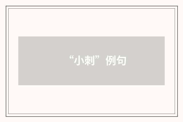 “小刺”例句