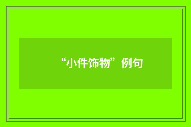 “小件饰物”例句