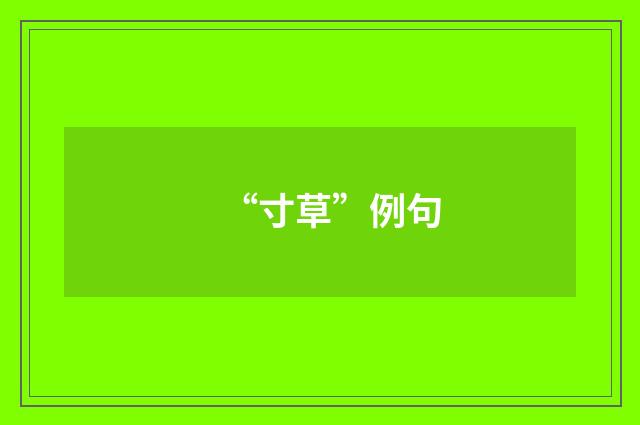 “寸草”例句