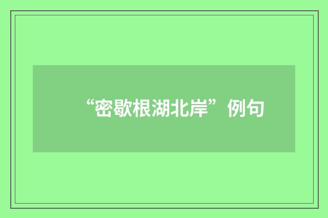 “密歇根湖北岸”例句
