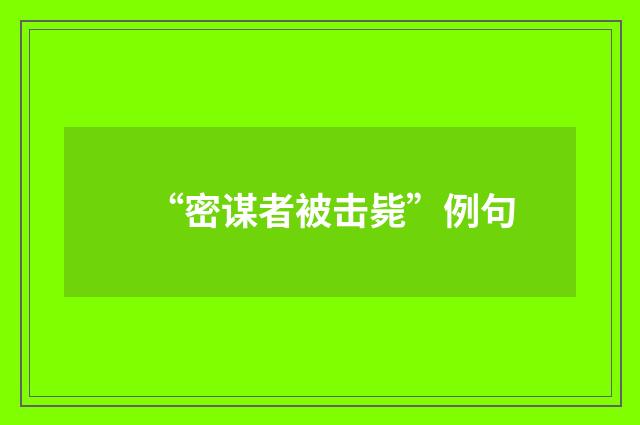 “密谋者被击毙”例句