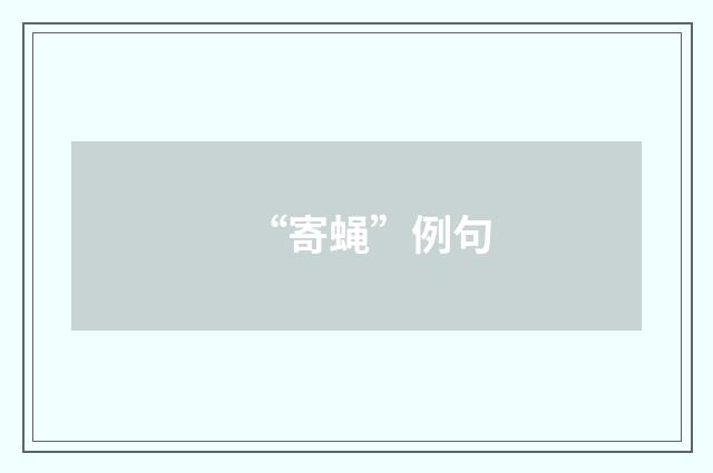 “寄蝇”例句