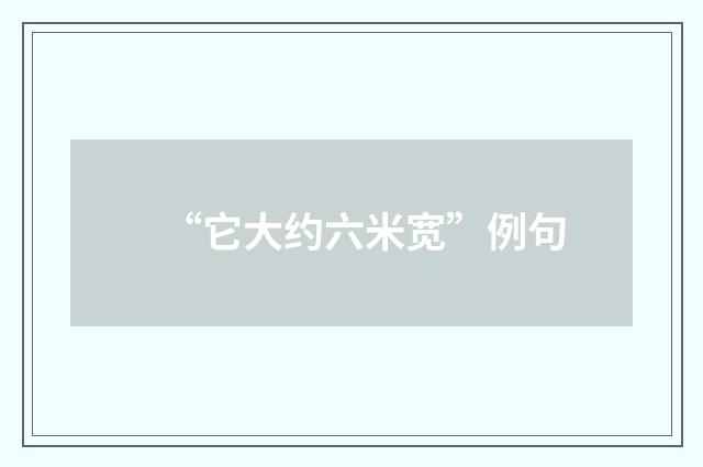 “它大约六米宽”例句