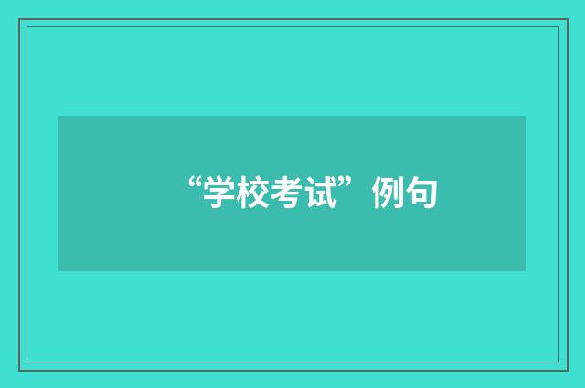 “学校考试”例句