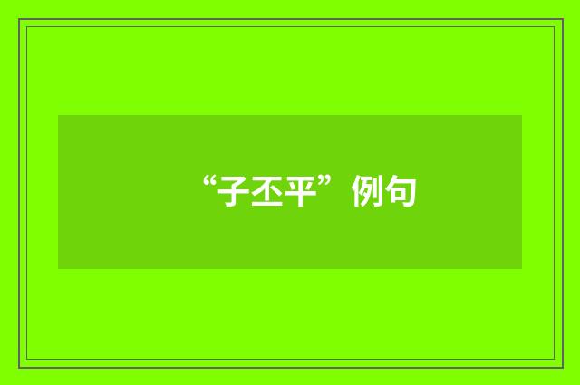 “子丕平”例句