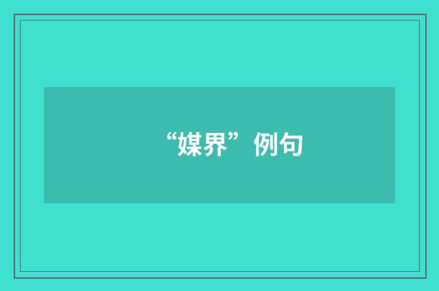 “媒界”例句