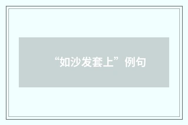 “如沙发套上”例句