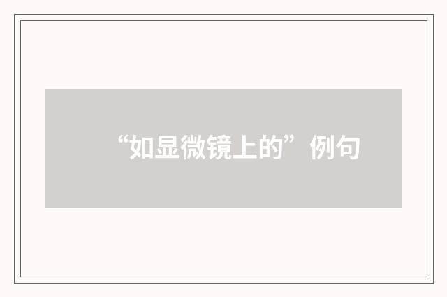 “如显微镜上的”例句