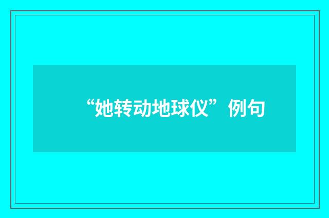 “她转动地球仪”例句