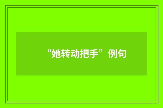 “她转动把手”例句