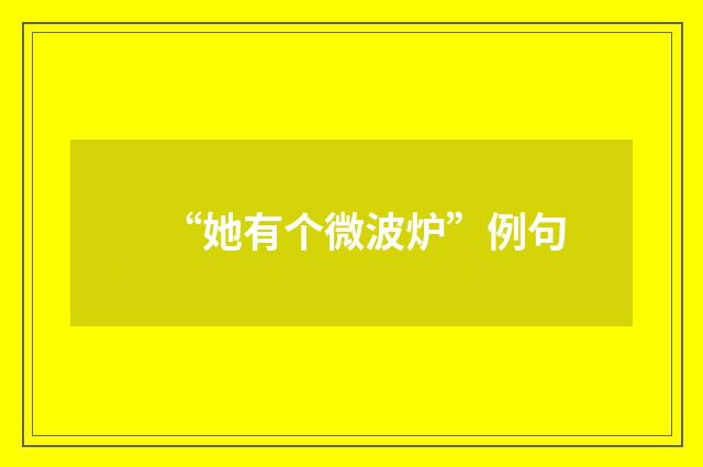 “她有个微波炉”例句